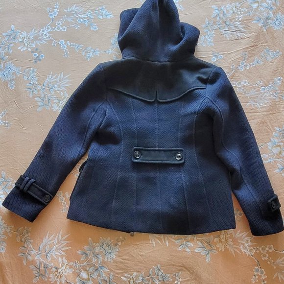 Guess Women's Wool Hooded Winter Peacoat - Picture 3 of 6